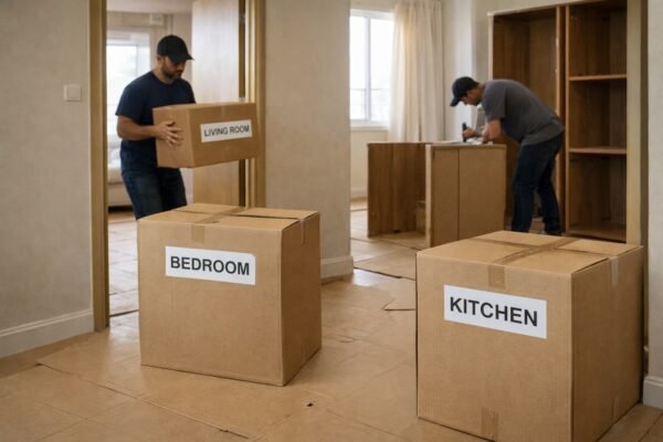 توزيع كراتين الأثاث حسب الغرف بعد الاسترجاع في الصالحية