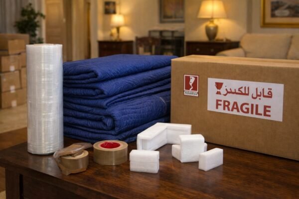 طاولة تجهيز مواد تغليف داخل بيت بالعديلية