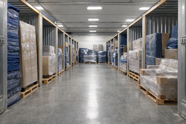 مستودع تخزين أثاث منظم ونظيف في الكويت